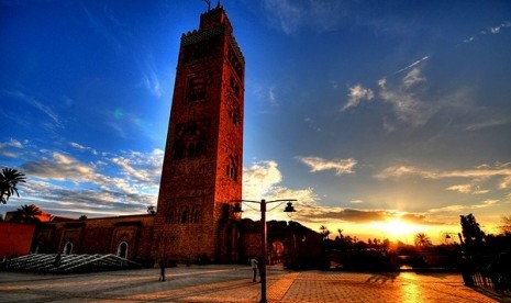 Masjid Koutoubia di Marakesh, Maroko.