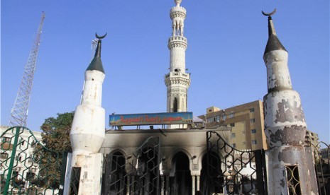 Masjid Rabaa Adawiya di Nasr City, Kairo, Mesir. 