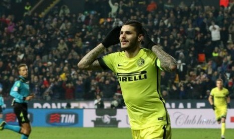 Mauro Icardi mengantarkan kemenangan 4-0 Inter Milan atas Udinese, Ahad (13/12) dini hari WIB.