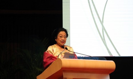 Megawati dalam seminar tentang 'Kerjasama Wilayah ASEAN dengan tema: Hentikan Kekerasan Seksual Terhadap Anak-Anak', di Putra Wolrd Trade Centre Kuala Lumpur, Selasa (14/3/2017).