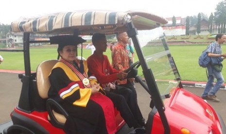 Megawati Soekarnoputri di kampus IPDN, Jatinangor, Kamis (8/3).