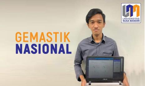 RaviZulfikar, salah satu dari  tiga kandidat Unversitas Nusa Mandiri (UNM)  untuk mengikuti kompetisi Gemastik tingkat nasional 2021.