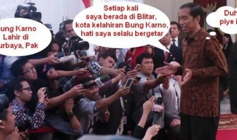 Meme Presiden Jokowi soal tempat kelahiran Bung Karno.