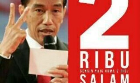 Meme sindiran tentang kebijakan kenaikan harga BBM oleh Presiden Jokowi