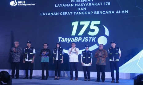 Menaker Hanif Dakhiri dalam peluncuran layanan masyarakat 175 dan layanan cepat tanggap bencana alam, Jakarta (4/10).