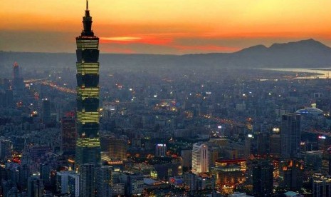 Menara Taipei 101 di Taipei, Taiwan.