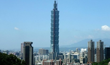 Menara Taipei 101 di Taipei, Taiwan.