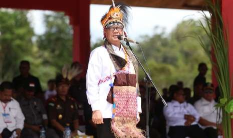 Mendagri Tjahjo Kumolo saat hadiri peringatan perdamaian di Maybrat