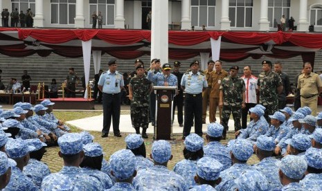 Menhan Ryamizard Ryacudu menutup program bela negara di Unhan, Sentul, Rabu (18/11).