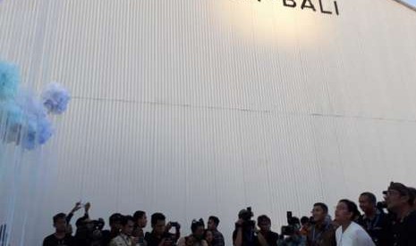  Menkeu Sri Mulyani membuka Art Bali 2018 di Nusa Dua, Bali, Selasa (9/10). 