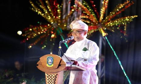 Menko PMK Muhadjir Effendy di Laman Taman Gurindam, Kota Tanjung Pinang, Kepulauan Riau.