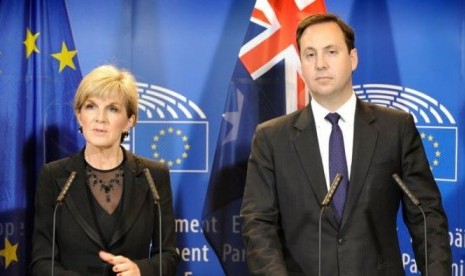 Menlu Julie Bishop dan Menteri Perdagangan Steve Ciobo. 