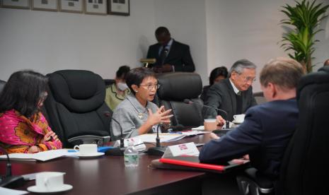 Menlu Retno Marsudi dalam Pertemuan Tingkat Menteri Foreign Policy and Global Health (FPGH) di New York Senin (19/09/2022) 