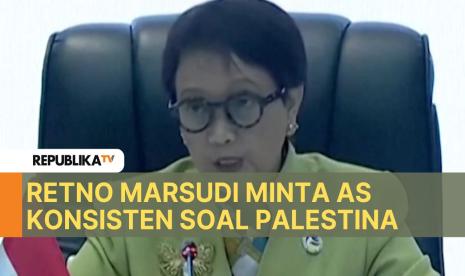 Menlu RI Retno Marsudi minta AS hormati hukum internasional secara konsisten saat menyinggung soal Gaza di depan Menlu AS Antony Blinken, Sabtu (27/7).