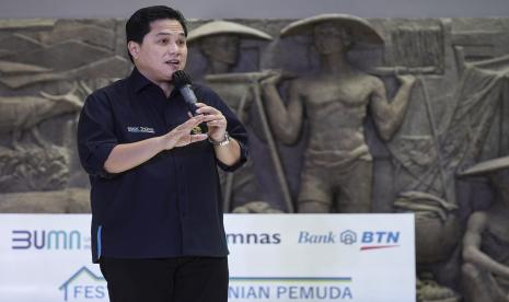 Menteri BUMN Erick Thohir menjadi salah satu figur yang paling diinginkan publik sebagai cawapres. Ilustrasi.