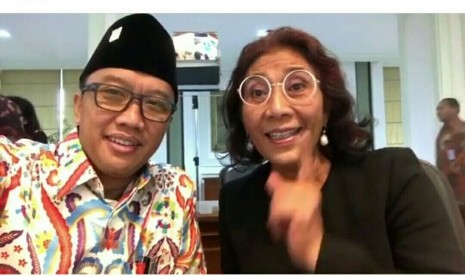 Menpora Imam Nahrawi dan Menteri Kelautan dan Perikanan, Susi Pudjiastuti.