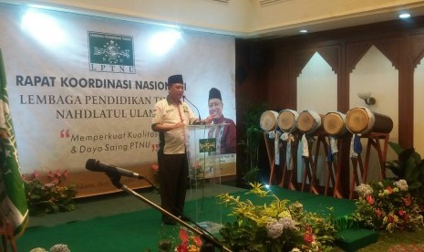 Menristek Dikti yang juga Ketua Lembaga Pendidikan Tinggi NU (LPTNU) Muhammad Nasir saat membuka Rakornas LPTU NU Bertema 