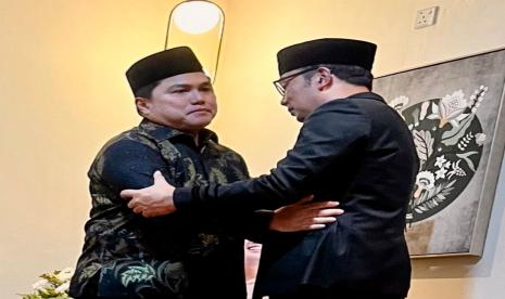 Ketua Umum PSS Erick Thohir dan Gubernur Jawa Barat Ridwan Kamil