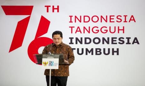 Menteri BUMN Erick Thohir melantik Tedi Bharata sebagai Deputi Bidang Sumber Daya Manusia (SDM), Teknologi, dan Informasi Kementerian BUMN, Rabu (18/8).