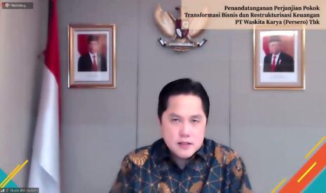 Menteri BUMN, Erick Thohir, bersilaturahim virtual dengan pegawai KBUMN yang tengah isoman   