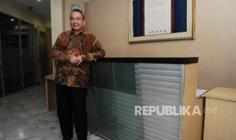 Menteri Desa, Pembangunan Daerah Tertinggal dan Transmigrasi (Mendes PDTT), Eko Putro Sandjojo saat silaturahim ke kantor Redaksi Harian Republika, Jakarta, Kamis (4\8).