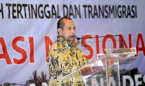 Menteri Desa, Pembangunan Daerah Tertinggal dan Transmigrasi (PDTT) Marwan Jafar memberikan sambuannya saat membuka Rapat Koordinasi Nasional untuk percepatan penyaluran dana desa tahap pertama tahun 2015 di Kementerian Desa, Pembangunan Daerah Tertinggal,