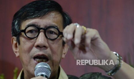 Menteri Hukum dan HAM Yasona Laoly. (Republika/Raisan Al Far