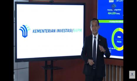 Menteri Investasi Bahlil Lahadahlia dalam konferensi pers, Jumat (21/7/2023).