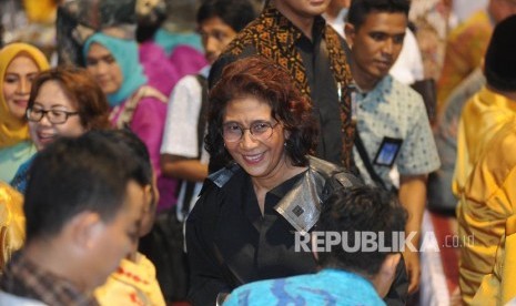 Menteri Kelautan dan Perikanan Susi Pudjiastuti menghadiri Hari Pers Nasional 2018.