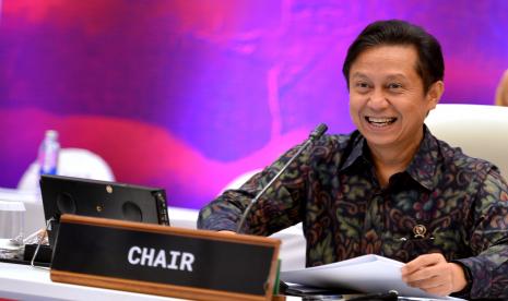 Menteri Kesehatan Budi Gunadi Sadikin bersiap memimpin kegiatan G20 the 2nd Health Ministers Meeting (HMM) di Jimbaran, Badung, Bali, Kamis (27/10/2022). 