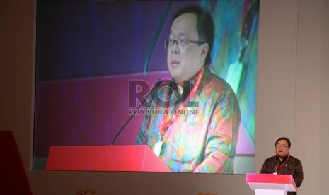  Menteri Keuangan Bambang Brodjonegoro memberikan sambutan dalam Seminar Pendalaman Sektor Keuangan di Jakarta, Senin (7/9).