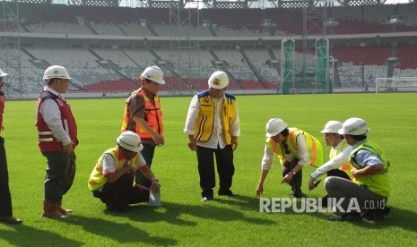 Menteri Keuangan Republik Indonesia, Sri Mulyani untuk pertama kalinya meninjau venue yang akan digunakan Asian Games 2018. Peninjauan dilakukan Kamis (23/11) pagi.