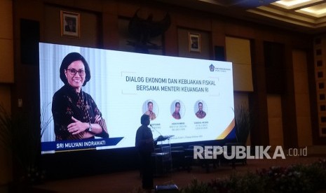 Menteri Keuangan Sri Mulyani. Pemerintah mencatat defisit anggaran pendapatan dan belanja negara (APBN) 2021 sebesar 4,65 persen terhadap PDB.