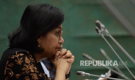 Menteri Keuangan Sri Mulyani. Pemerintah menargetkan pendapatan cukai rokok Rp 193 triliun.