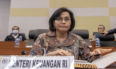 Menteri Keuangan Sri Mulyani. Sri Mulyani meminta LPEI berkolaborasi untuk tingkatkan ekspor