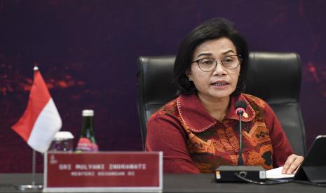 Menteri Keuangan Sri Mulyani Indrawati. Sri Mulyani menyebut Salah satu studi McKinsey menunjukkan apabila perempuan diberi kesempatan yang sama, dunia mendapat nilai tambah manfaat hingga 28 triliun dolar AS