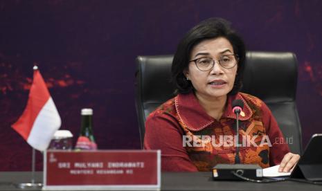 Menteri Keuangan Sri Mulyani. Sri Mulyani menyatakan, vaksinasi membantu pemulihan ekonomi.