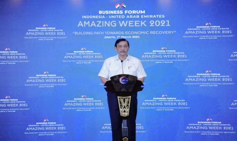 Menteri Koordinator Bidang Kemaritiman dan Investasi Luhut Binsar Pandjaitan dalam Uni Emirat Arab Amazing Week Bussiness Forum