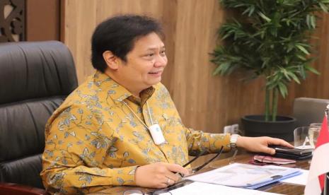 Menteri Koordinator Bidang Perekonomian Airlangga Hartarto. Menko Airlangga sebut 201 proyek dan 10 program masuk dalam Perpres nomor 109/2020