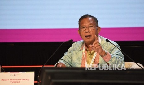 Menteri Koordinator Bidang Perekonomian Darmin Nasution dalam acara  High Level Plenary - Musyawarah Perencanaan Pembangunan Nasional  (Musrenbangnas) 2019 di Jakarta, Kamis (9/5).