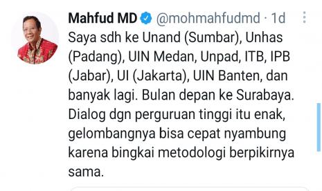 Menteri Koordinator Politik Hukum dan Keamanana (Menko Polhukam), Mahfud MD.