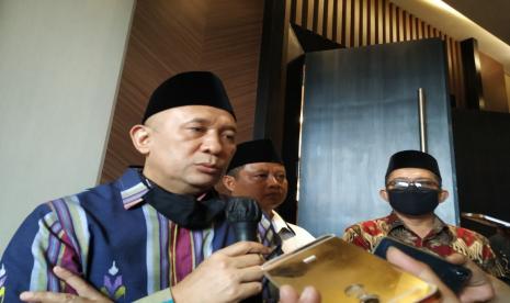 Menteri Koperasi UKM Teten Masduki menghadiri pelatihan terpadu peningkatan kualitas SDM KUMKM di Kota Tasikmalaya, Jumat (10/7). 