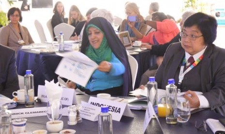 Menteri LHK Siti Nurbaya dalam Breakfast Meeting acara Network of Women Ministers and Leaders for Environment (NWME).