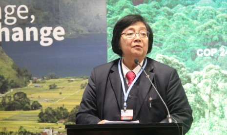 Menteri Lingkungan Hidup dan Kehutanan Siti Nurbaya saat menghadiri  Konferensi Perubahan Iklim (COP) 24 di Katowice, Polandia.