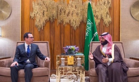 Menteri Muhammad bin Salman dan Menteri Keuangan AS Steven Mnuchin 