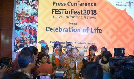 Menteri Pariwisata Arief Yahya dalam peluncuran CoE Pariwisata 2018 dan pembukaan Festival Indonesia Festival 2018 