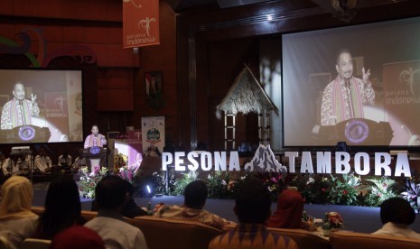 Menteri Pariwisata Arief Yahya saat memberikan sambutan persiapan FPT 2016, di Gedung Sapta Pesona Senin (11/1)