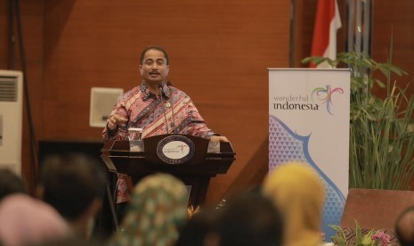 Menteri Pariwisata Arief Yahya saat membuka seminiar TripAdvisor Insight Forum, A Workshop for Digital for Destinations, Selasa (6/9) di Balairung Soesilo Soedarman, Gedung Sapta Pesona, Jakarta.  