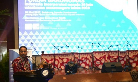 Menteri Pariwisata Arief Yahya saat menyampaikan keynote speech di Forum Tematik Bakohumas dengan mengangkat tema 