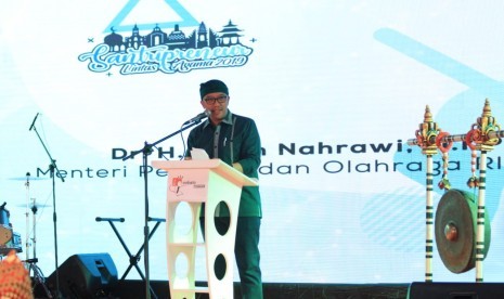 Menteri Pemuda dan Olahraga Imam Nahrawi membuka acara Santri Preneur 2019 di Denpasar, Bali, Kamis (22/8).